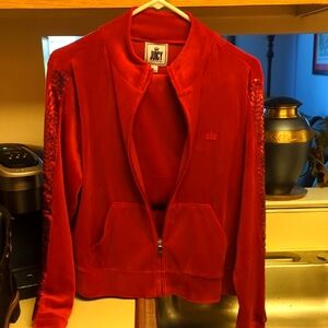 2 Piece Set, Juicy Couture Vibrant Red Bomber Jacket And Pants
